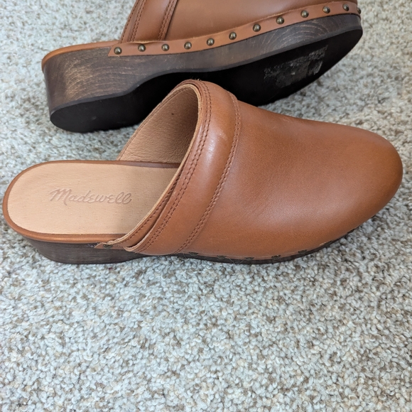 Madewell Tan Leather Mules with Studded Detail - Picture 4 of 5